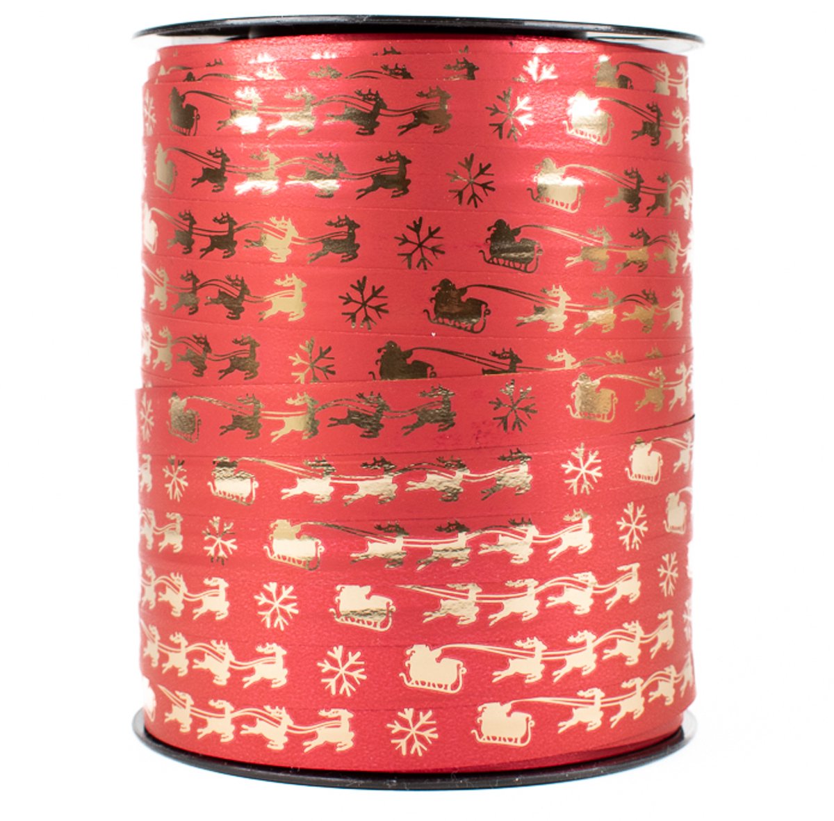 Krullint Kerst - 10 mm x 250 m - rood/goud - arrenslee