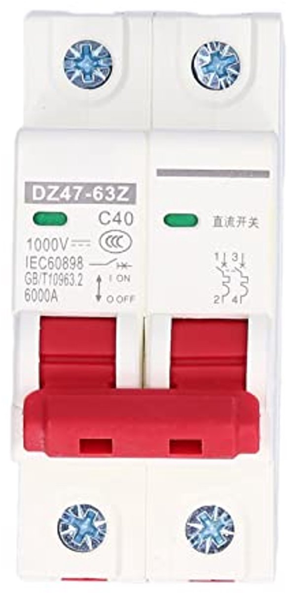 Miniatuurstroomonderbreker 2P 1000V 40A voor PV-systemen
