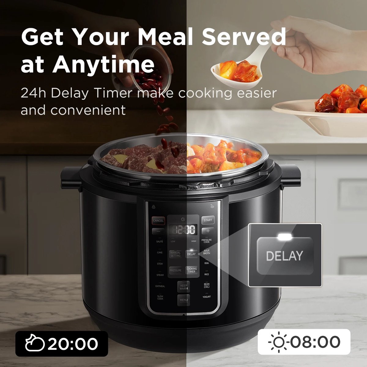 Milova Multicooker - Slowcooker - Crockpot - Rijstkoker - Yoghurtmaker - Snelkookpan - 9 Functies - 12 Programma's - Met timer – foto 7