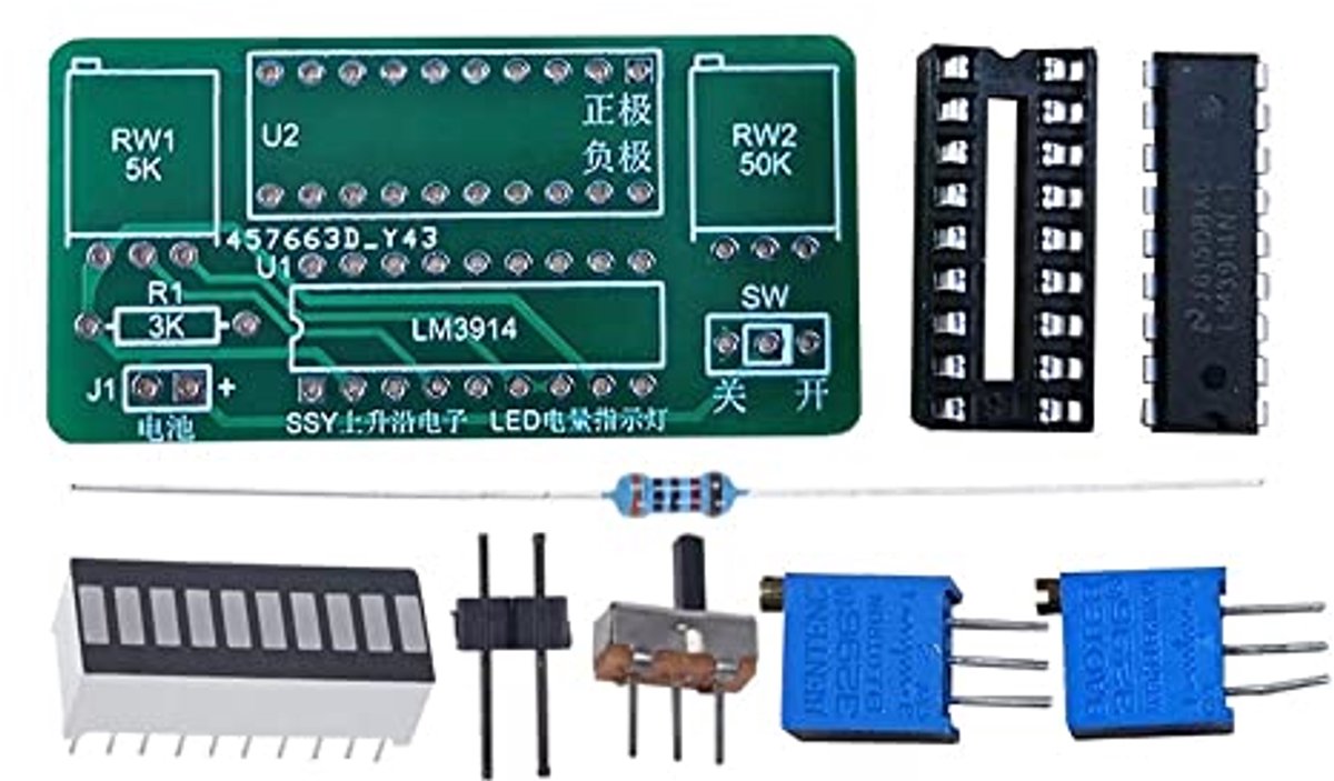 DIY Batterijcapaciteit Tester met LED-display en Soldeerkit