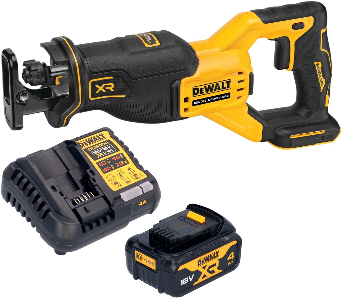 DeWalt DCS 382 M1 accu reciprozaag sabelszaag 18 V borstelloos + 1x accu 4,0 Ah + oplader