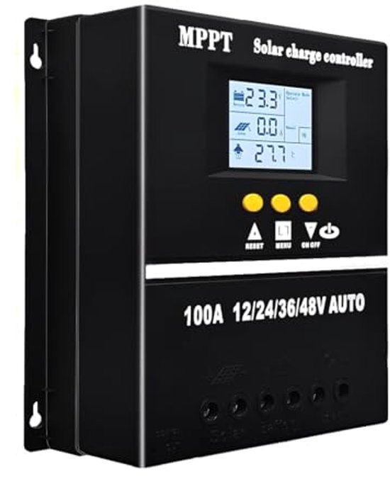 MPPT Solar Laadregelaar 100A met LCD Scherm voor 12V, 24V, 36V, 48V en Dubbele USB