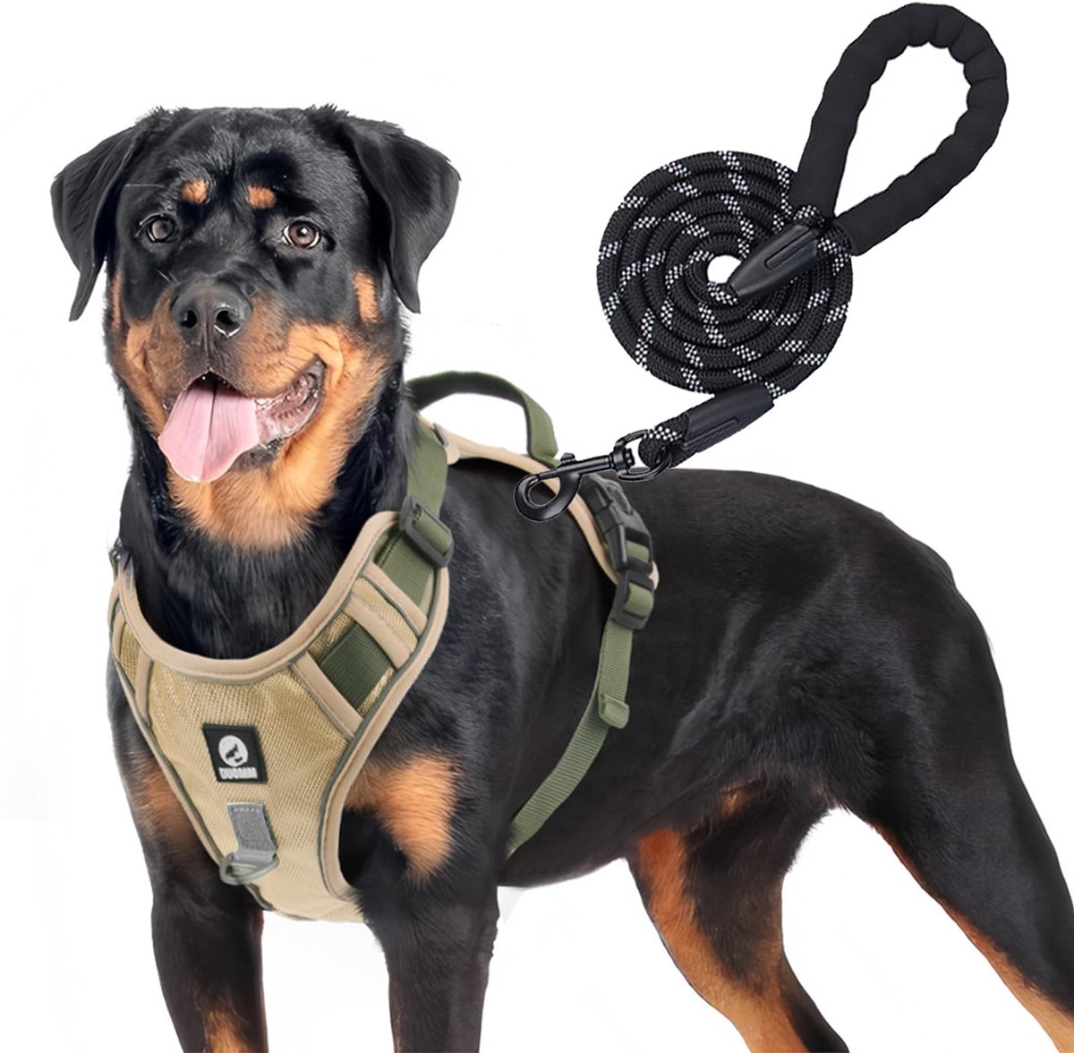 Gloovon® - Hondenharnas met Hondenriem - Hondentuig - Hondentuigje Kleine Hond - Y Tuig Hond Verstelbaar - Anti Trek TuigH ond - Reflecterend - Gevoerd vest - Maat L