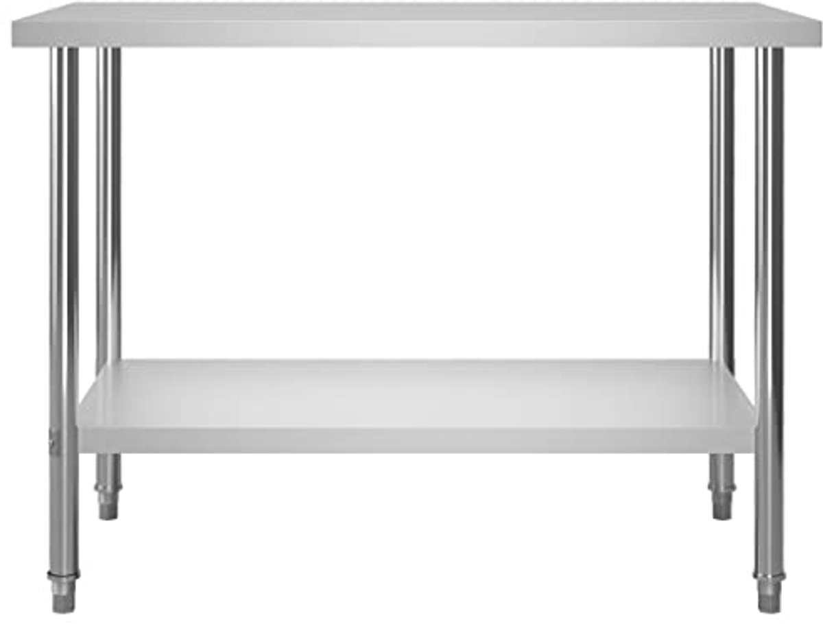 Roestvrijstalen Keuken Werktafel met Bovenplank 120x60x150 cm