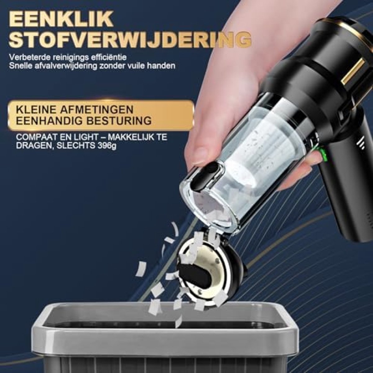 Draadloze Handstofzuiger 4-in-1 Mini Auto Stofzuiger - afbeelding 3