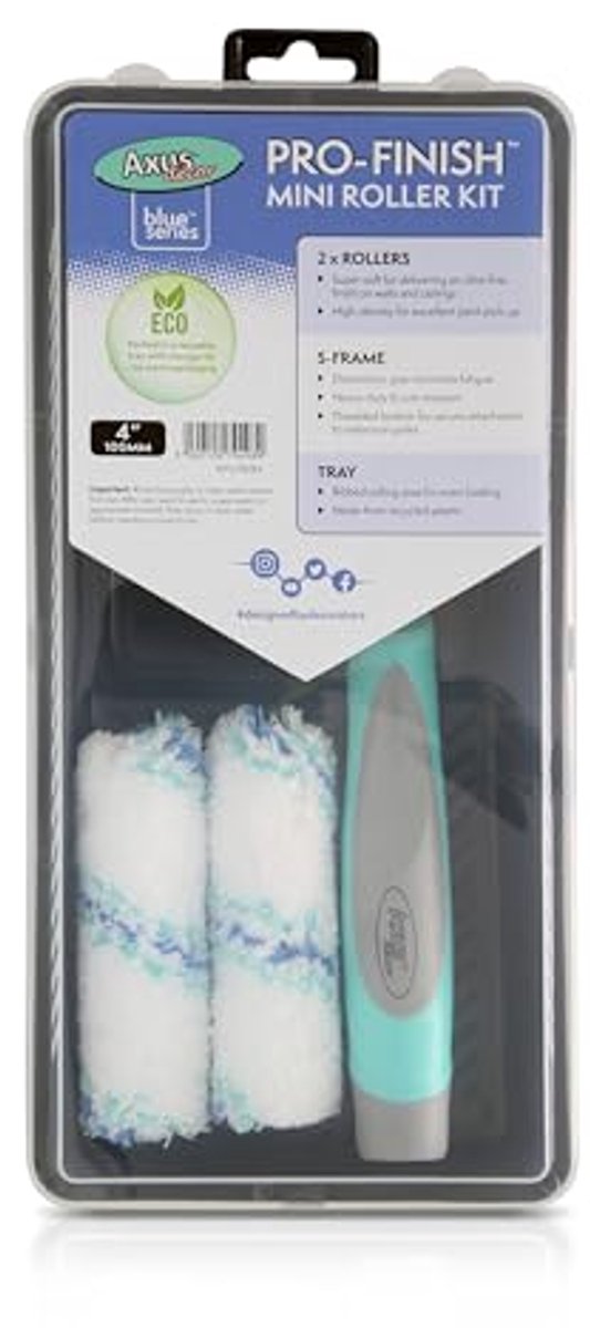 Mini Verfrollerset - Pro-Finish, Blauw