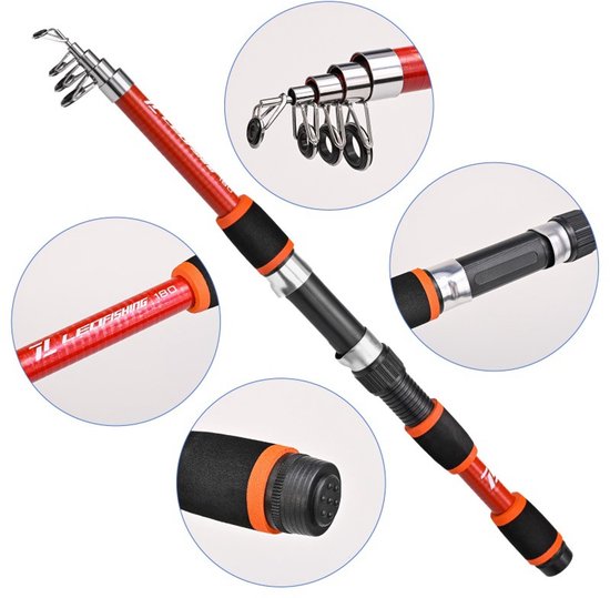 OIMG Vissen - Vishengel Set Voor Beginners - Vis set - hengel van 1,8 meter inschuifbaar - hengelset - complete visset - Duurzaam - Met draagtas - vishengel + accessoires - Geschikt als Cadeau - Complete Hengelset - Perfect voor Kamperen, Wandelen, R van oimg — afbeelding 5
