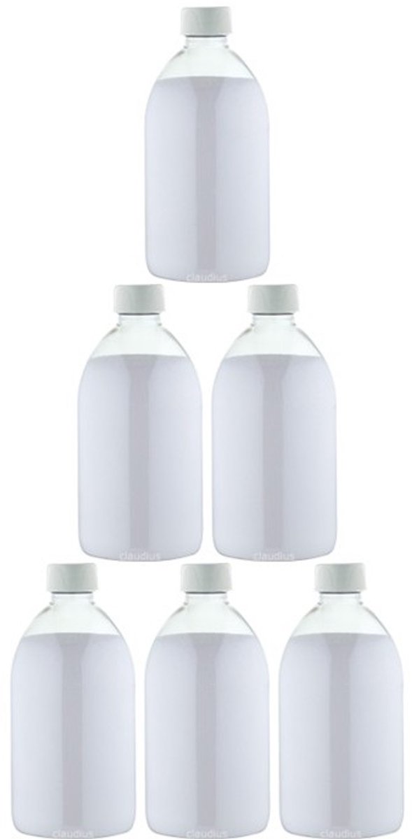 Scrubzout Kokos 650 gram - Fles met witte dop - set van 6 stuks - Hydraterende Lichaamsscrub