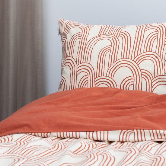 Luxueuze Terschellinger Flanellen Winter Dekbedovertrekset - Terracotta Boho - Voor Ultiem Comfort en Warme Nachten - 200x200/220 cm van Merkloos — afbeelding 3