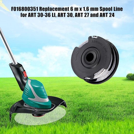 OIMG Maaidraad - 4 Stuks - trimmerdraad - Reserve draden - draadspoelen - Geschikt Voor Vervangende spoel Geschikt Voor Bosch Art 30-36 LI grasmaaier - 20ft - vervangende spoel Geschikt Voor Bosch Art 24, Art 27, Art 30 grasmaaiers van OIMG — afbeelding 2