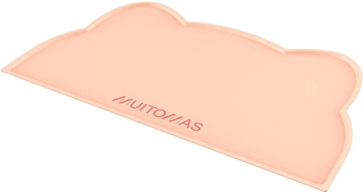 Muitomas Voer- en drinkbak mat - Hygiënisch - Antislip - Beschermt de vloer - Peach Fuzz