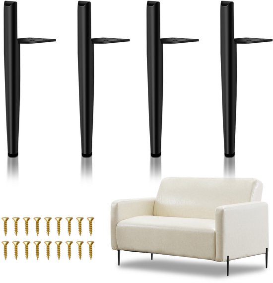 SHEENO Set van 4 metalen meubelpoten, 10 cm, moderne driehoekige