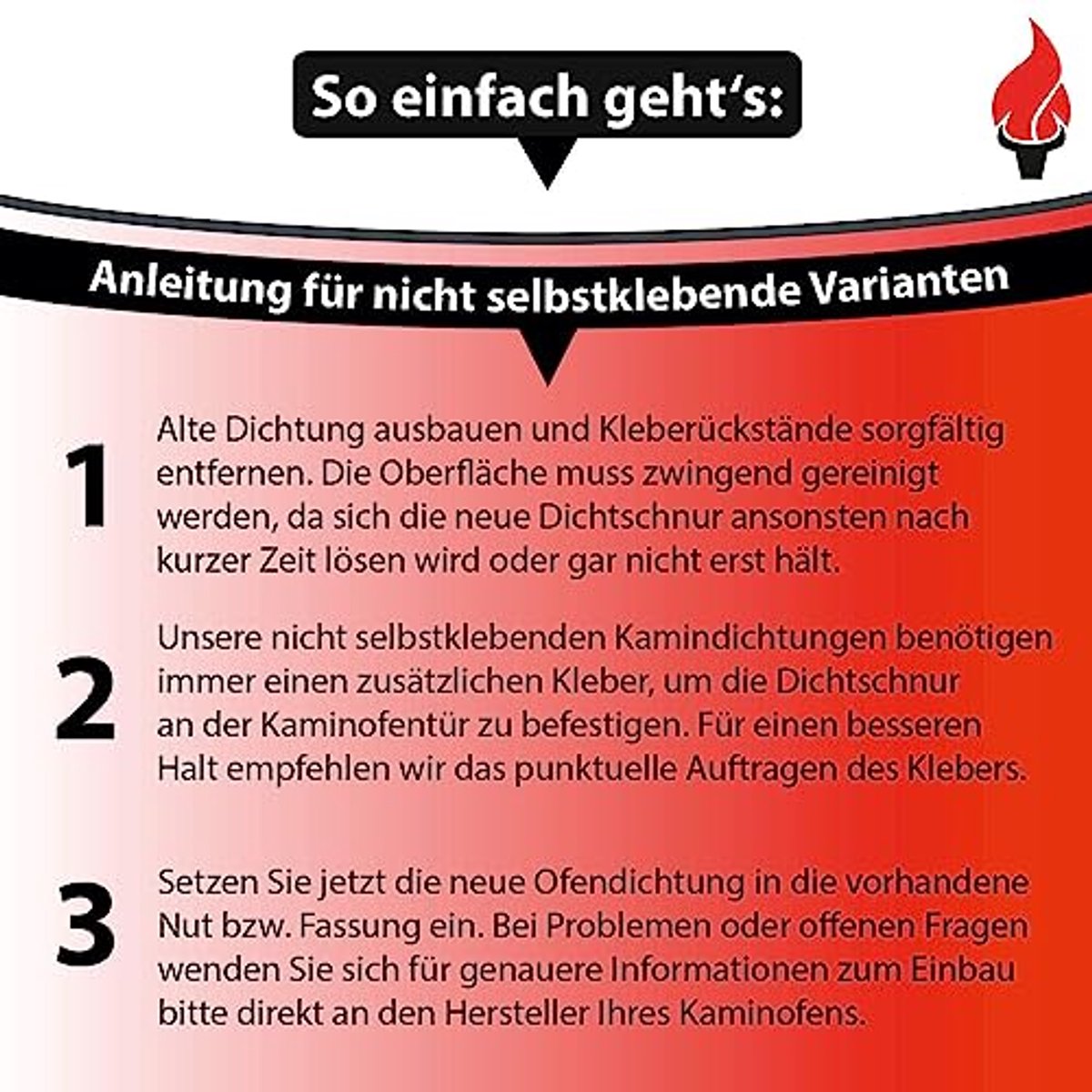 Schoorsteenafdichting 3 m - Holle Koordafdichting voor Open Haarden