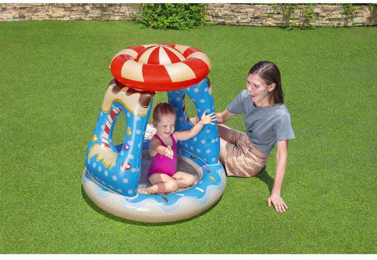 Bestway Candyville Zwembad - Peuterzwembad - Vanaf 2 Jaar - Zonnedak - Zachte Bodem - 91x91x89 cm — afbeelding 9