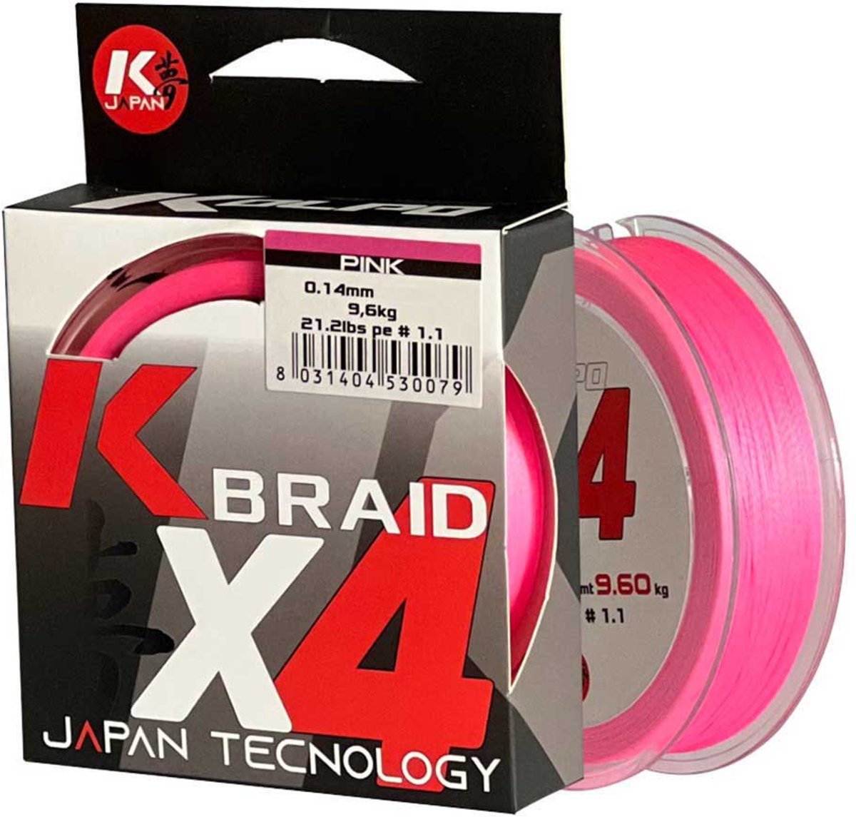 Kolpo Kx4 300 M Gevlochten Vislijn Transparant 0.060 mm
