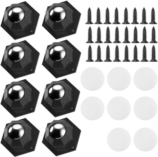 Ibenzoa® Set de 8 roulettes à billes robustes pour déplacer vos meubles sans effort