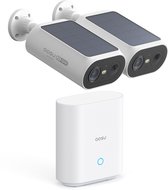 AOSU SolarCam P1 SE - 2 Beveiligingscamera's met 2K Resolutie - Zonne-energie - 2-Weg Audio - AI