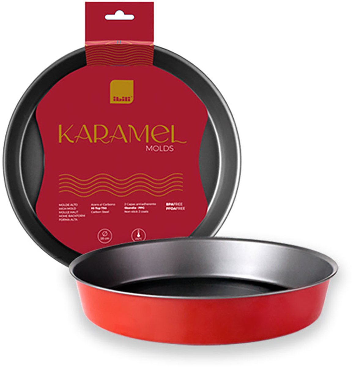 Ibili Hoge Karamelvorm 28 Cm Rood