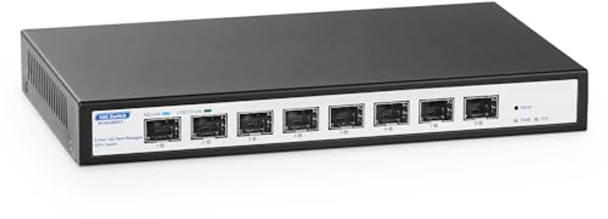 8-poorts 10Gbps Managed Switch met 160Gbps Bandbreedte - Desktope en Wandmontage
