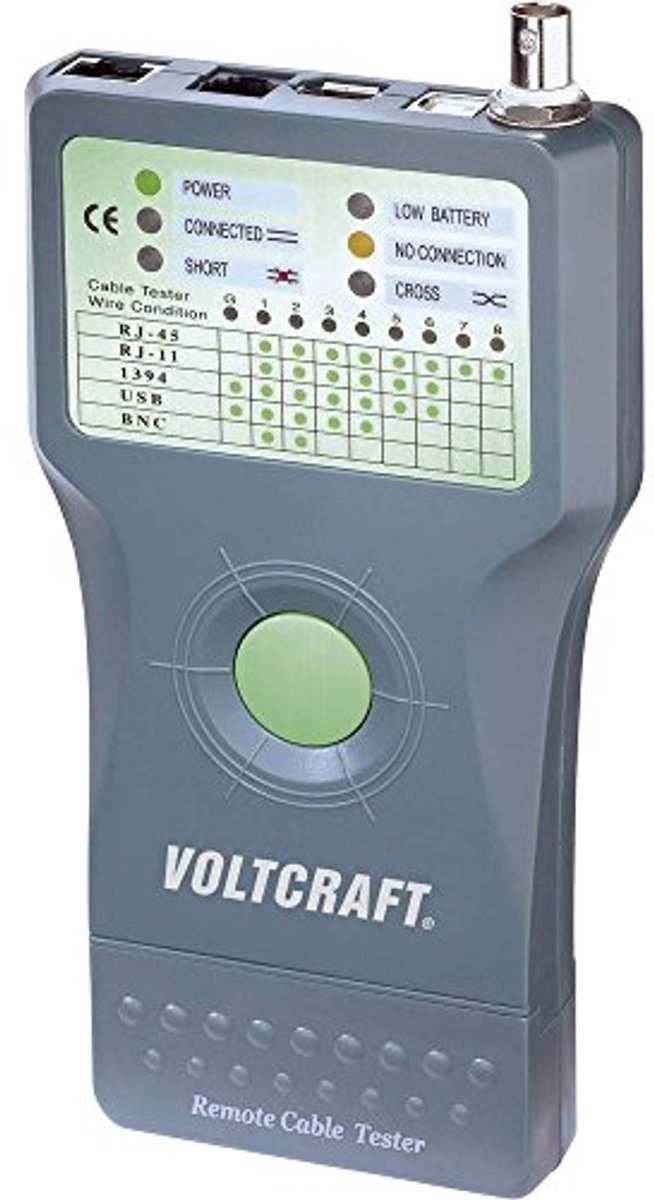 Kabeltester voor Aansluit- en Netwerkkabels met RJ-11, RJ-45, USB en BNC