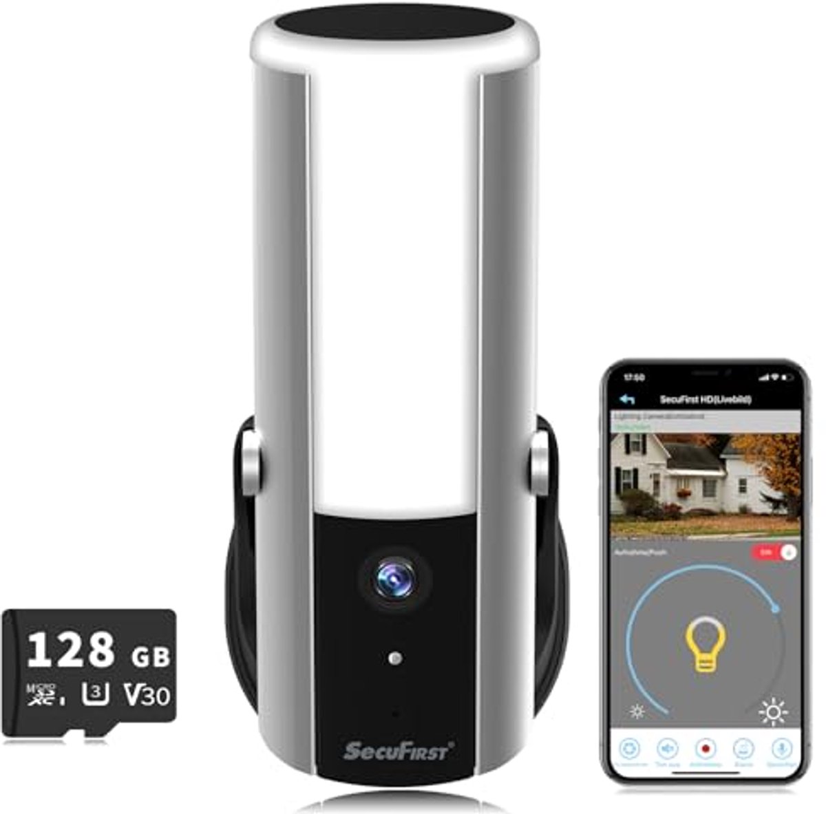 WLAN Beveiligingscamera met Wandlamp Buiten - 2K QHD Video, Bewegingsmelder en Sirene