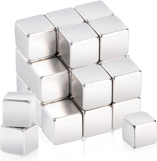 Realth 12 stuks neodymium magneten, rond, zilver, 20 mm x 2 mm, voor koelkast, kantoor, wetenschappelijk project, bouw en doe-het-zelf