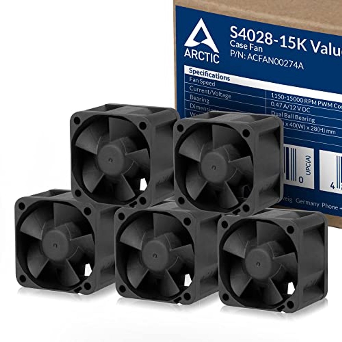Image of 40x40x28mm Koelventilator (5 Stuks) - PWM Regeling, 1400-15000rpm, 12V DC - Zwart