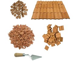 Miniatuur Bakstenen en Dakpannen voor Poppenhuizen en Diorama's - DIY Decoratie Set van 200 met Gereedschap