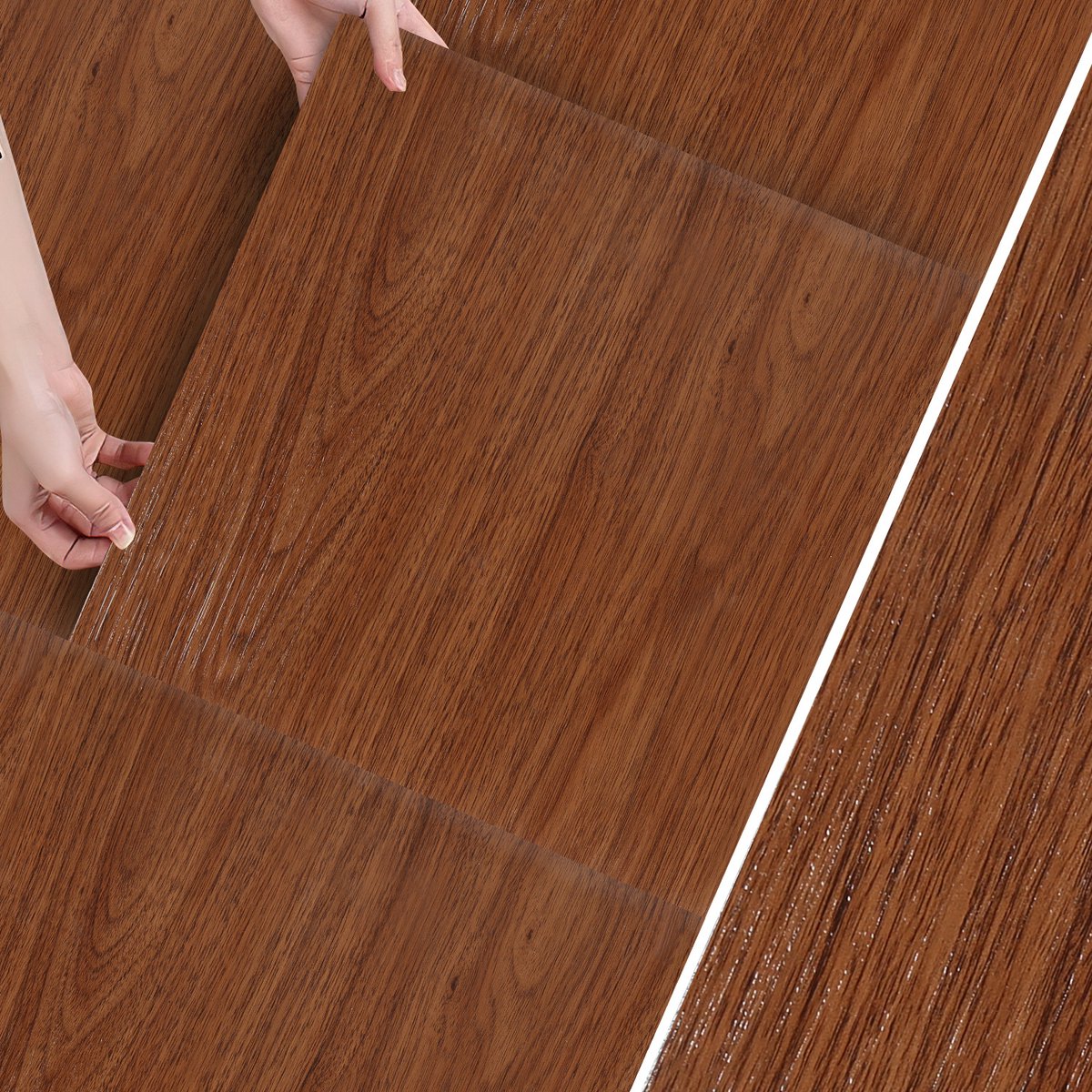 PVC-vloerbedekking- PVC vloeren - vinylvloer- Vinyl vloeren- Natuurlijk - 30 cm x 30 cm x 1.5 mm - dikte 1.5 mm - 66 tegels-Houtkleur