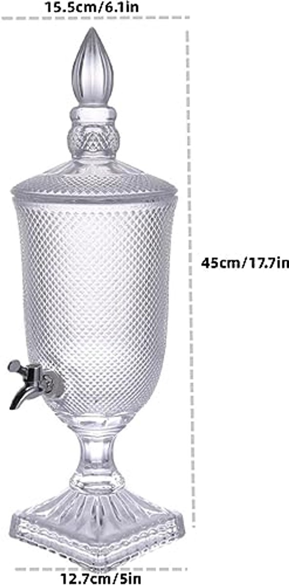 Moderne glazen drankdispenser met standaard - ideaal voor feesten en evenementen