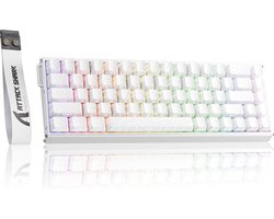 ATTACK SHARK X68MAX HE - Magnetic Switch Wired Gaming Toetsenbord - CNC Aluminium - 68keys - RGB - Side Printed PBT Keycaps - Decorative Lanyard - 8Khz - 0.005mmRT - 0.08ms - White Contour Line