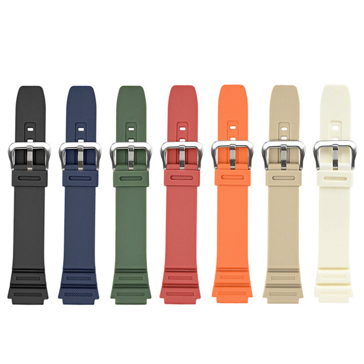 Horlogeband Geschikt voor Casio AE-1200-1300 W-218H W-S210 W-800H F-108 MRW-200H - Zwart 1 stuk