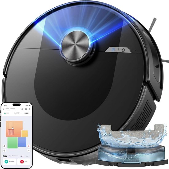 SCH® Robotstofzuiger huisdieren - Robotstofzuiger - Stofzuiger - Zwart - 32cm x 32cm x 10cm