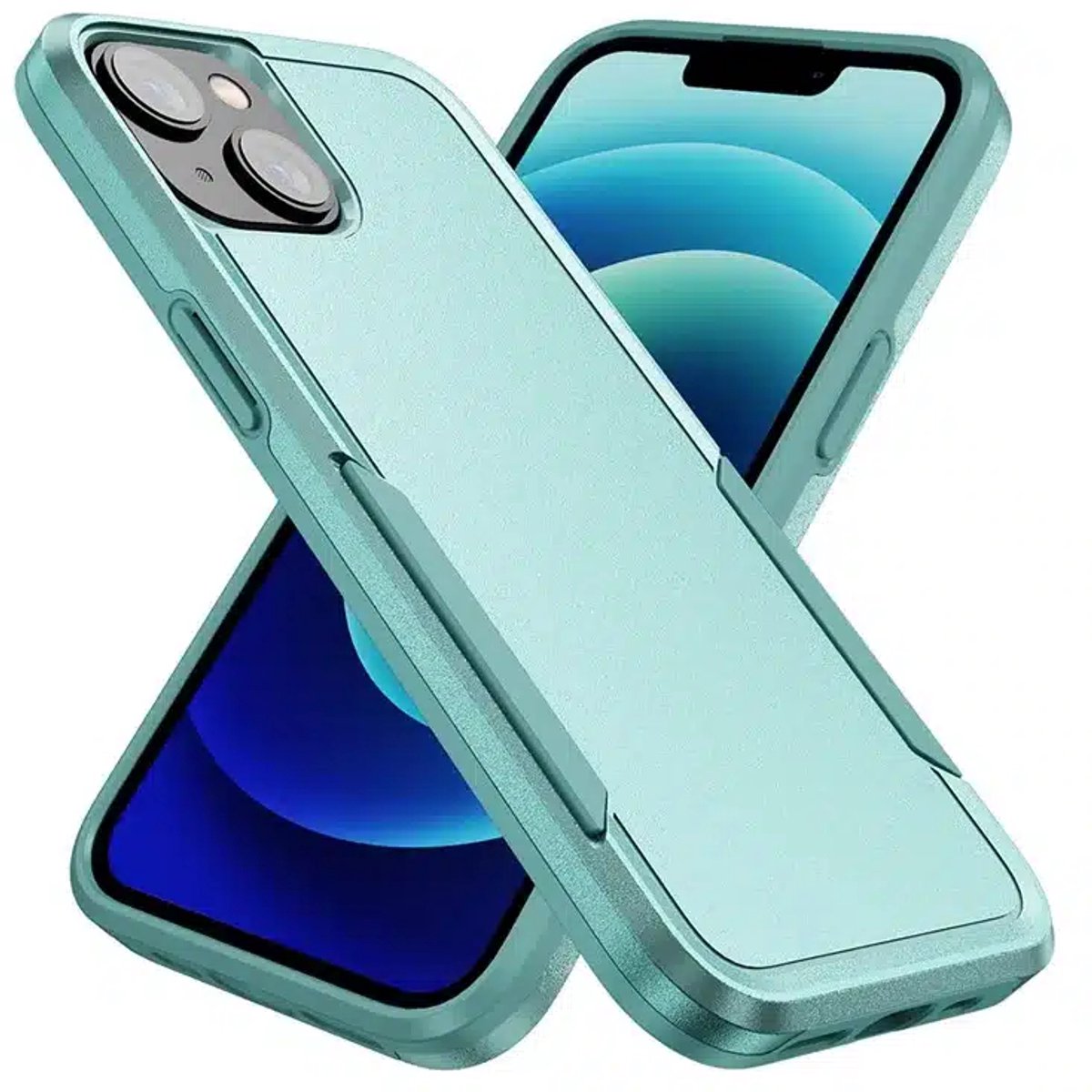 Cityhoesje - Backcover iPhone 15 - Anti-drop - Groen