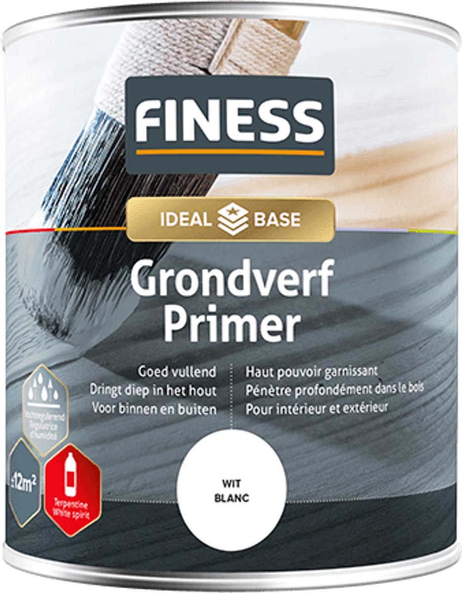 FINESS Grondverf 750 ml Wit bi/bu
