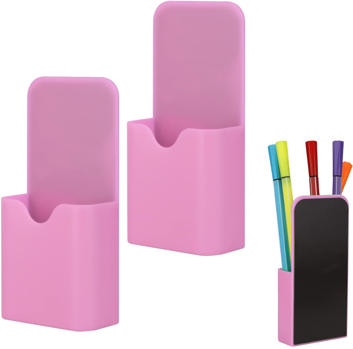Magnetische Penhouder - Organizer voor kantoor, thuis, koelkast en whiteboard - Roze, 2 stuks