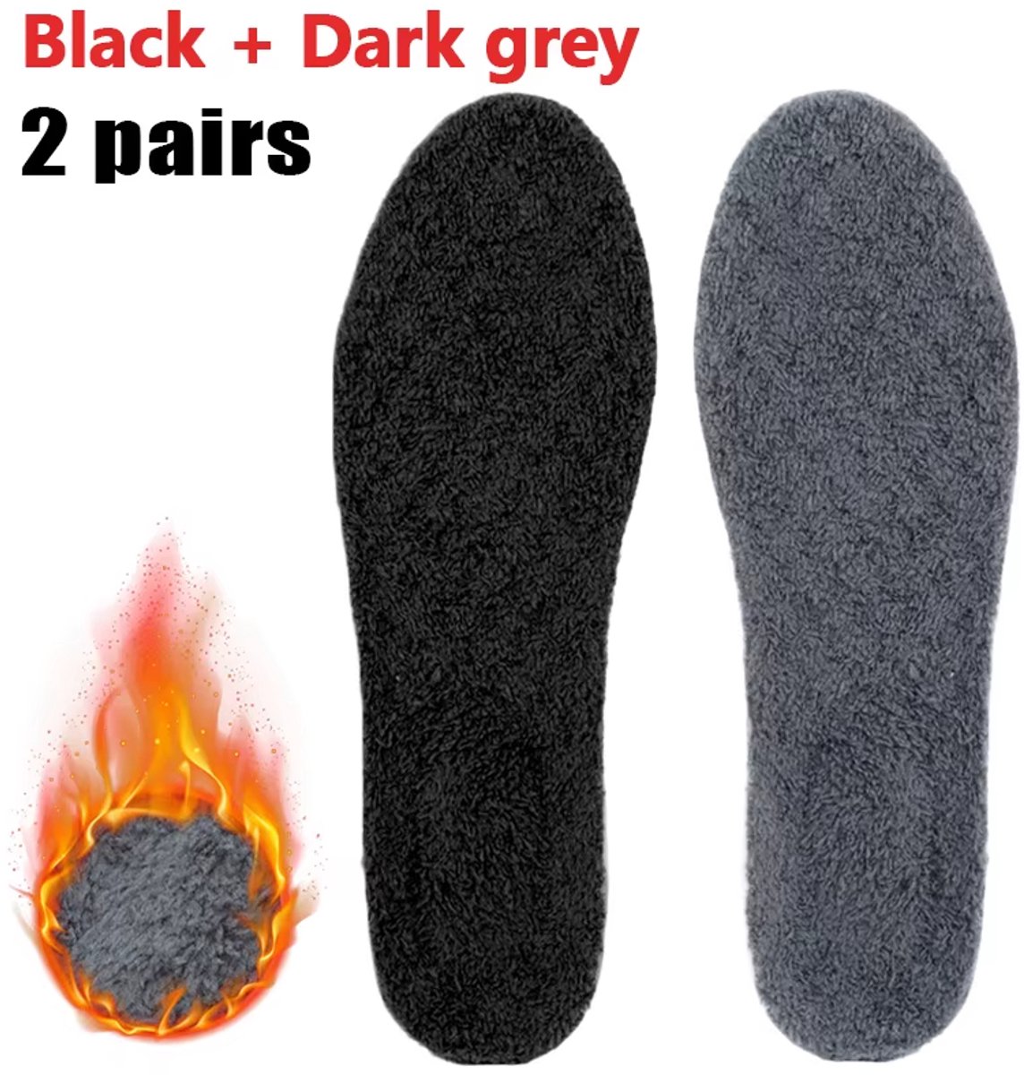 Thermische Zelfwarmende Inlegzolen van Fleece (maat 41-42) – Warme Dikke Traagschuim Zolen – Unisex Winter Inlegzolen voor Snowboots, Sportschoenen & Wandelschoenen