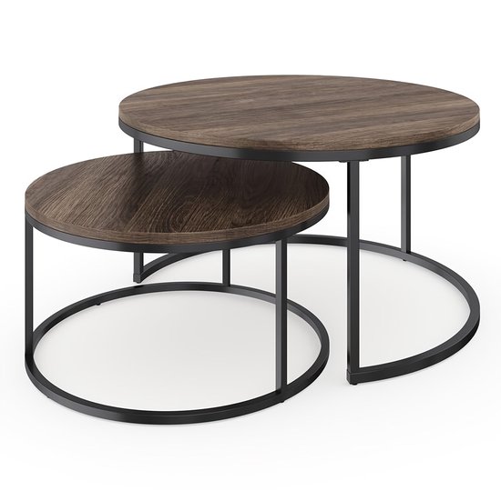YLSZHY Nesting Salontafel, set van 2, ronde moderne stapelbare