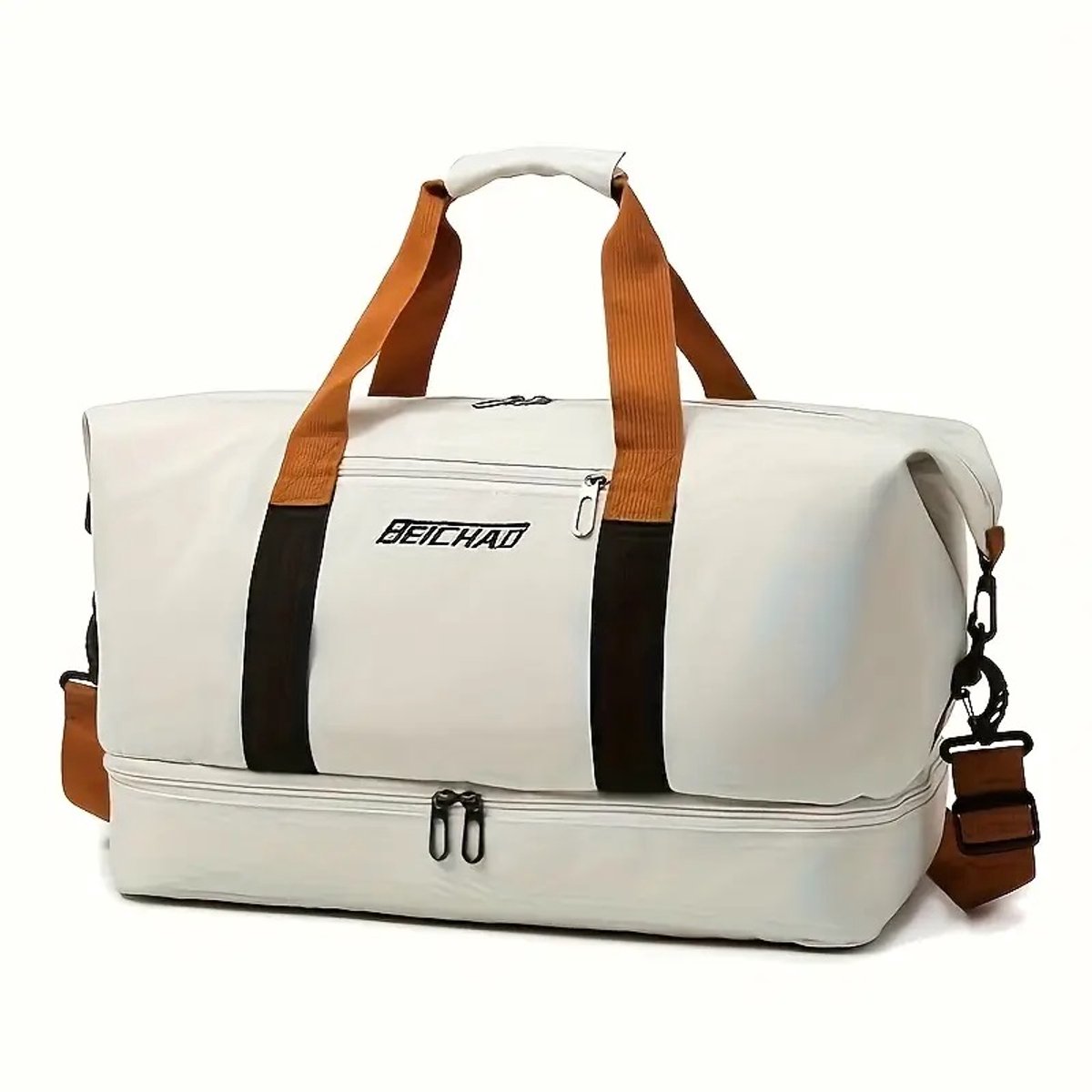 Creme kleur Sporttas / Reistas – Schoenenvak – Waterdicht Natvak – Grote Capaciteit – Unisex - zwemtas - Duffel Bag - Sjtoer