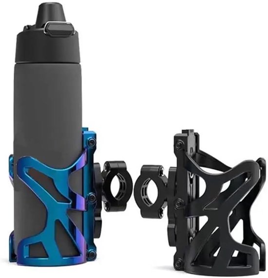 Verstelbare bekerhouder voor motorfiets stuur - universele flessenhouder voor motor, fiets, scooter en ATV - stevig en praktisch drankhouder zwart — afbeelding 4