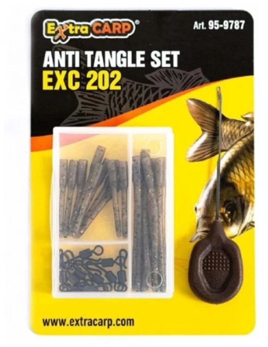 EXC Anti Tangle Set 'EXC 202' - Met Anti-Tangle Sleeves, Quick Change Swivels & Boilienaald - Rigmateriaal - Voor Karper Onderlijnen - Vissen