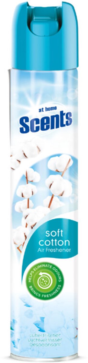 At Home Luchtverfrisser Spray Fris Katoenlinnen - 6 x 400 ml - Voordeelverpakking