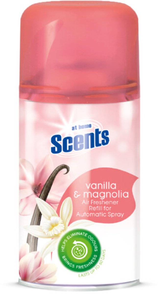At Home Automatische Spray Navulling Vanille en Magnolia - 6 x 250 ml - Voordeelverpakking