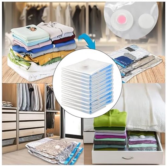 Vacuüm Compressiezakken 60 x 40 cm - Set van 10 Stuks voor Efficiënte Ruimtebesparing van Merkloos — afbeelding 5
