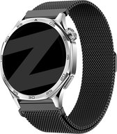 Bandz Smartwatch bandje Milanese 22mm - geschikt voor Huawei Watch GT 1/2/3/4/5/6 (Pro) - 46mm, Suunto 9 Peak (Pro)/Vertical/Race(2)/Run - 46mm, Amazfit Bip 5/6/Balance(2)/GTR 2/3/4 - 46mm, OnePlus Watch 1/2/3 - 46mm - Zwart