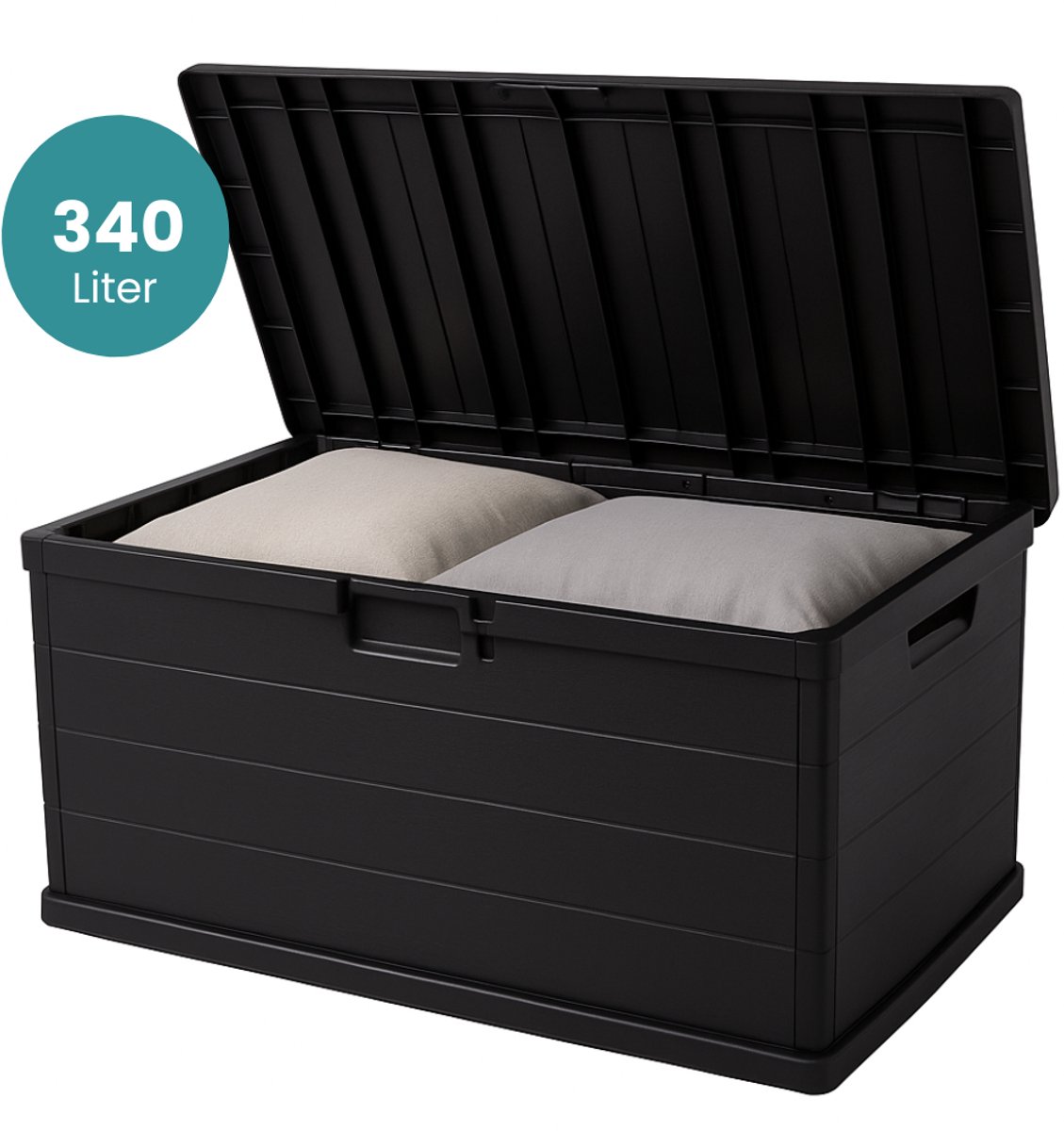 Bol.com HIXA Opbergbox Tuinkussenbox - met Deksel - voor Buiten - Groot - Waterdicht - Weersbestendig -Tuinbox - Tuinkist - Balk... aanbieding