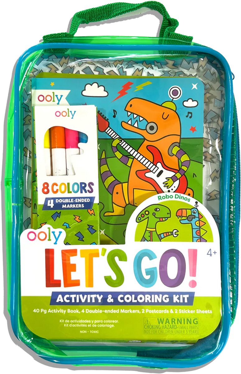 Ooly - Let's Go! Activity & coloring kit - Robo dinos