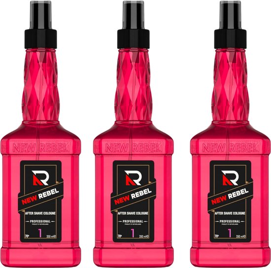 New Rebel After Shave Cologne Nr. 1 - Fris & Mannelijk - Verkoelend & Kalmerend - 3x 350 ml