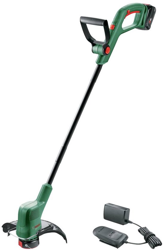 Bosch EasyGrassCut 18V-230 grastrimmer in groen met lader en accu.