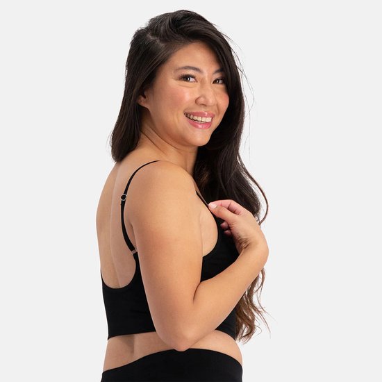 Comfortabel & Zijdezacht Bamboo Basics Seamless Padded Bra Fenna V-hals - Zwart - L